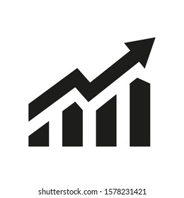 Profit growing icon. Isolated vector icon. Progress bar. Growing graph icon graph sign. Chart increase profit. Growth success arrow icon. EPS 10