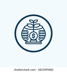 Profit growing icon. Isolated vector icon. Progress bar. Growing graph icon graph sign. Chart increase profit. Growth success arrow icon.