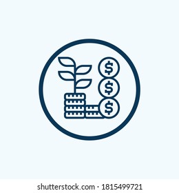Icono de crecimiento de beneficios. Icono de vector aislado. Barra de progreso. Signo del gráfico de iconos de gráfico en crecimiento. El gráfico incrementa los beneficios. Icono de flecha para el éxito del crecimiento.