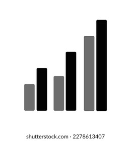 Icono de crecimiento de beneficios. Icono de vector aislado. Barra de progreso. Signo del gráfico de iconos de gráfico en crecimiento. El gráfico incrementa los beneficios. Icono de flecha para el éxito del crecimiento.