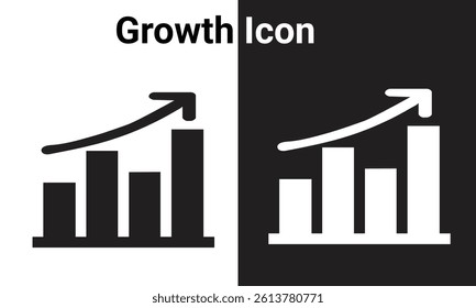 Profit growing icon. Progress bar. Growing graph icon graph sign. Chart increase profit. Growth success arrow icon. Business success graph chart with arrow, profit growing symbol