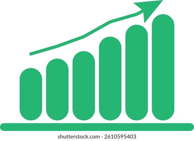 Profit growing icon ,Single black arrow growing up business icon, simple successful chart graph