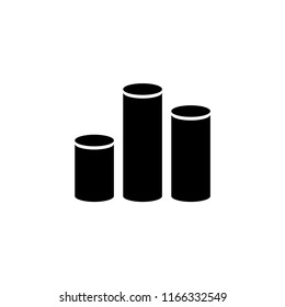 Profit, Growth Business Columns. Flat Vector Icon illustration. Simple black symbol on white background. Profit, Growth Business Columns sign design template for web and mobile UI element