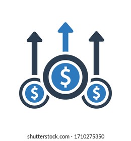 profit Growth icon - business increase icon -  vector illustration