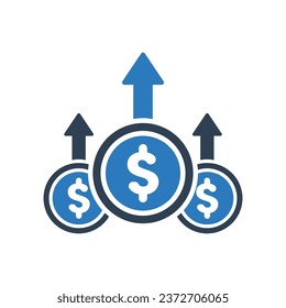 profit Growth icon - business increase icon - vector illustration