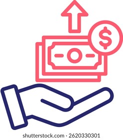 Profit Growth Icon Color Vector Illustration