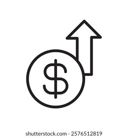 profit growth icon Outline vector for web ui