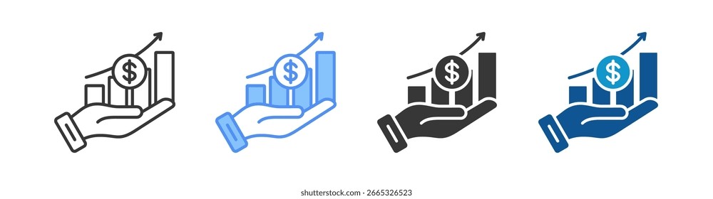 Profit Growth Icon Set Multiple Style Collection