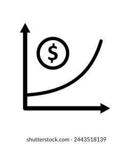 crecimiento de beneficios - icono de vector	