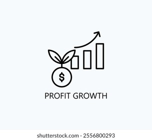 Profit Growth Vector, Icon Or Logo Sign Symbol Illustration