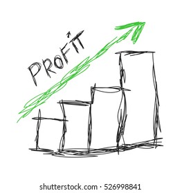 Profit hand drawn icon