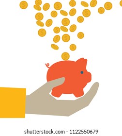 profit  hand symbol earnings account illustration investment rich savings coin economy finance currency pig cash wealth business finance graphic vector