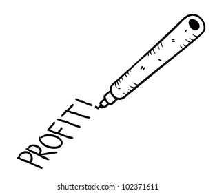 "profit" hand writing