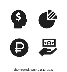profit icon. 4 profit vector icons set. peso, get money and pie graph icons for web and design about profit theme