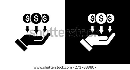 Profit icon black and white filled.