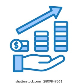 Profit Icon Blue Dualtone Design Vector Illustration