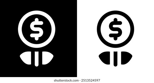 Profit icon. Business icon. Online business. Black icon. Silhouette icon