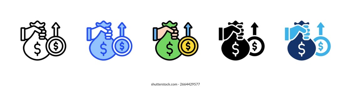 Coleção De Ícones De Lucro Com Vários Estilos