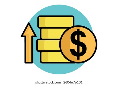 Profit icon. colored outline icon style. icon related to digital marketing. business elements vector illustration