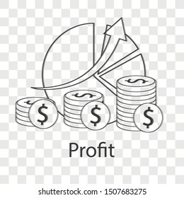Profit icon concept on transparency background. Business idea concept. Line vector illustration use for your web page. 