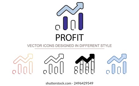 Profit icon design with white background stock illustration