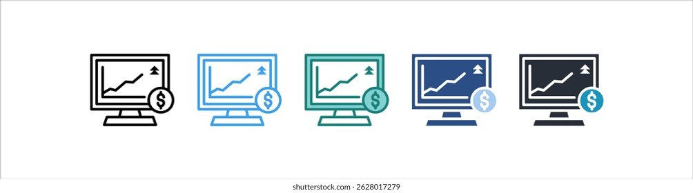 Icono De Ganancia En Diferentes Estilos De Vector