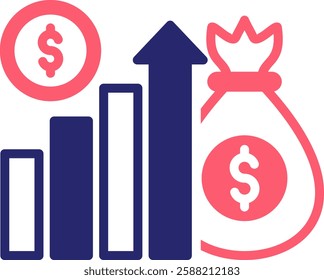 Profit Icon Fill Vector Illustration