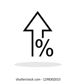 Profit icon in flat style. Arrow up symbol for your web site design, logo, app, UI Vector EPS 10.