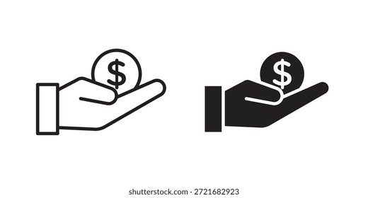 Icono de ganancia plano y delgado paquete de Vector de carrera. Conjunto de iconos editables