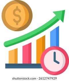 Profit Icon Flat Vector Illustration