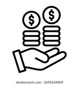 Ícone de lucro Linha Design Vetor Ilustração