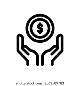 Profit Icon Line Style Design Finance Vector Illustration
