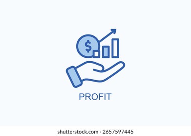 Ilustração De Vetor Isolado De Ícone Ou Logotipo De Lucro