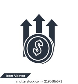 ilustración vectorial del logotipo del icono de ganancia. plantilla de símbolo de crecimiento de ingresos para colección de diseño gráfico y web