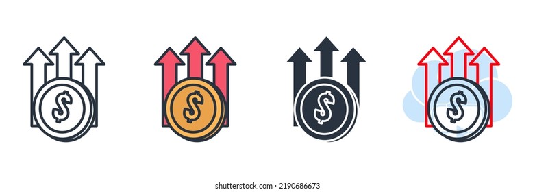 profit icon logo vector illustration. income growth symbol template for graphic and web design collection