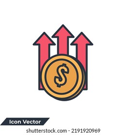 profit icon logo vector illustration. income growth symbol template for graphic and web design collection