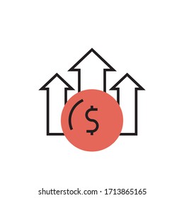Icono de beneficio ilustración vectorial moderna. aislado sobre fondo blanco