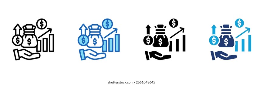 Profit icon Multi Style Vector Illustration