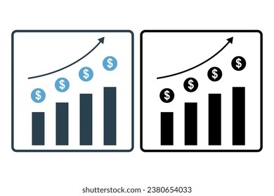profit icon. icon related to investments and financial concepts. Solid icon style. Simple vector design editable