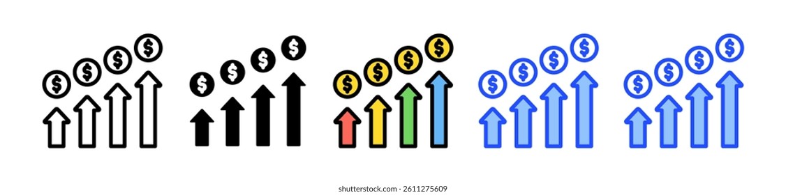Profit Icon Set With Multiple Style Collection