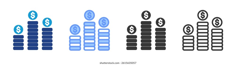 Profit icon set multiple style collection