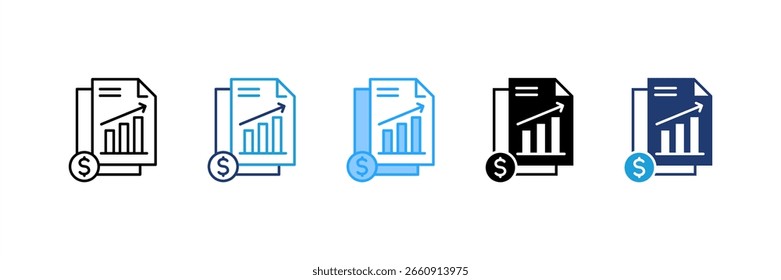 Conjunto de iconos de ganancias colección de estilos múltiples