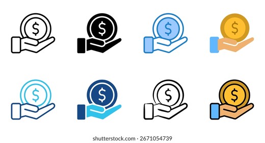 profit icon set multiple style collection 
