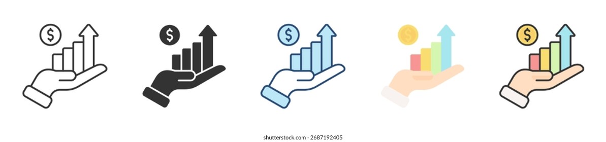 Profit Icon Set Multiple Style Collection