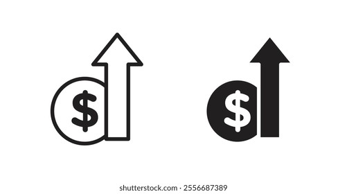 Profit icon set in Thin line black color.