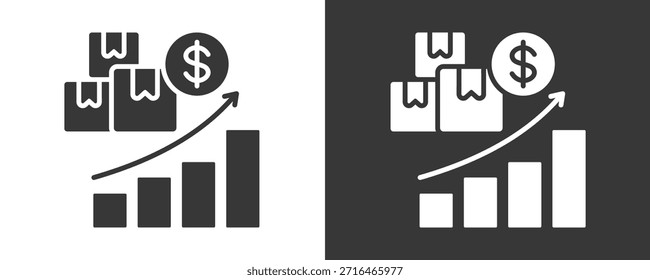 Profit Icon Set Vector Collection Isolated In Black And White