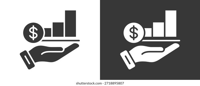 Profit Icon Set Vector Collection Isolated In Black And White