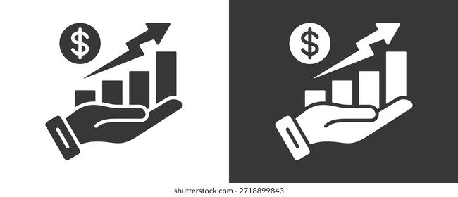Conjunto De Iconos De Ganancia Colección De Vector Aislada En Blanco Y Negro