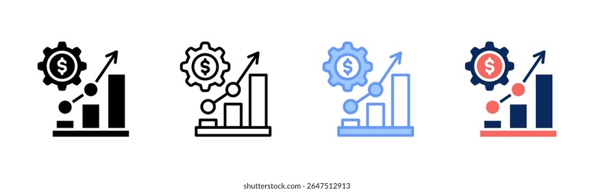 Profit icon sheet multiple style collection