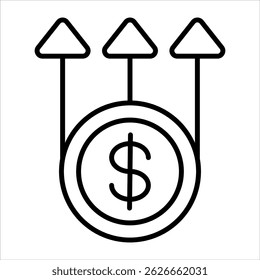 Profit Icon. Simple Vector Outline Illustration